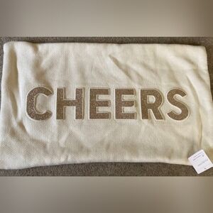 Pottery BARN Cheers Cream Pillow Cover 16 By 26